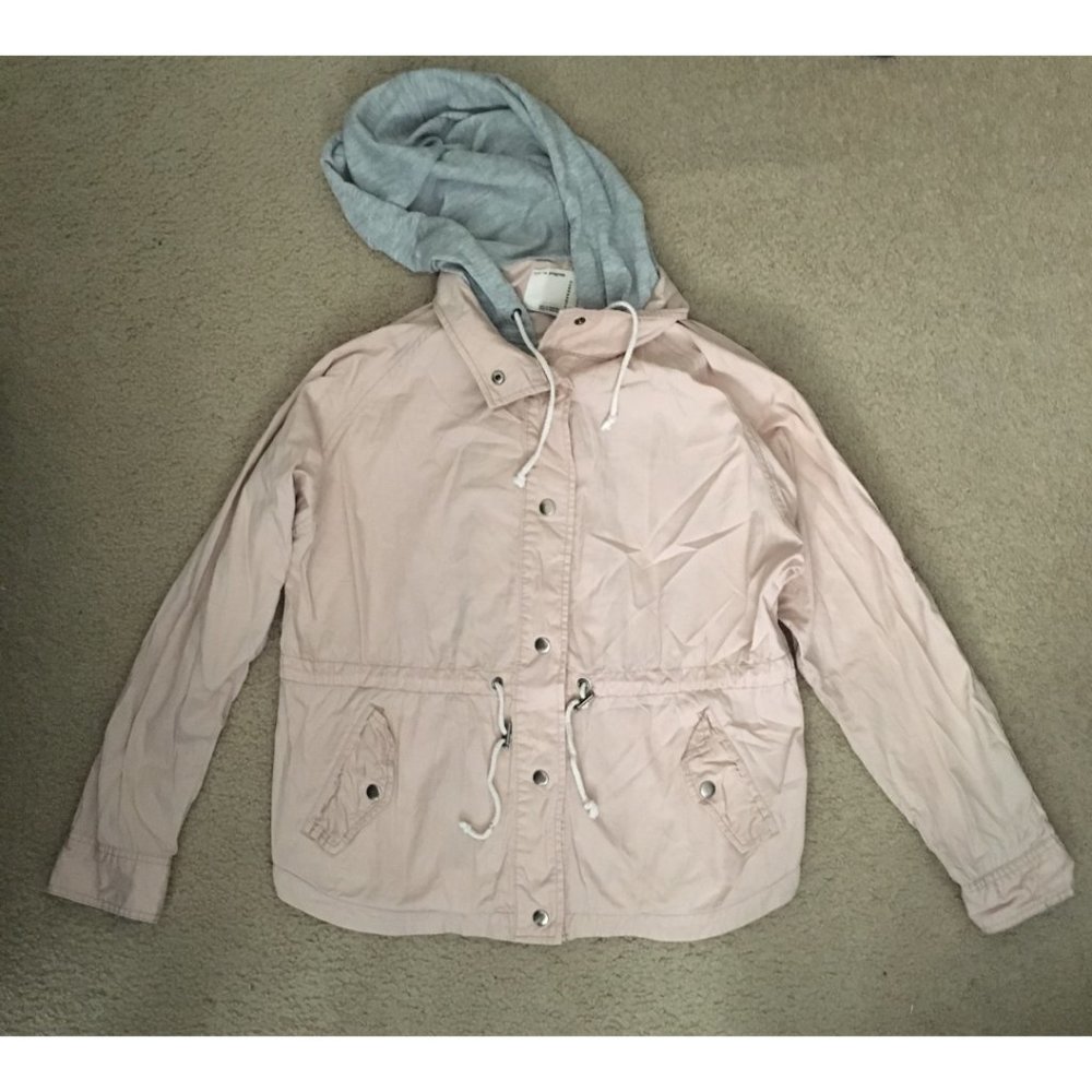 Life In Progress Light Pink Hooded Utility Jacket